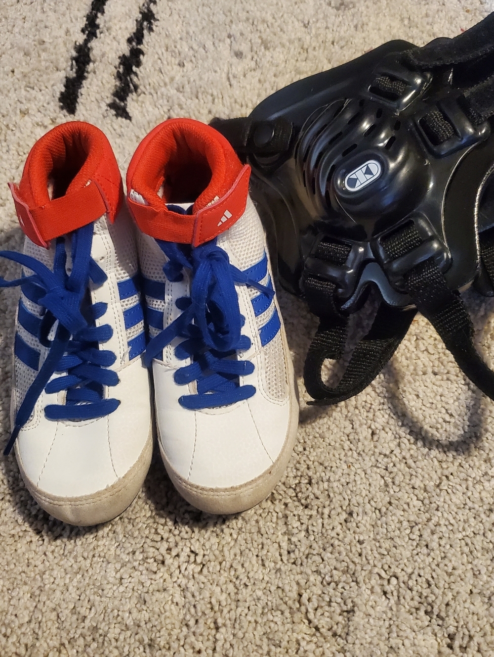 Adidas Wrestling Shoes And Head Gear